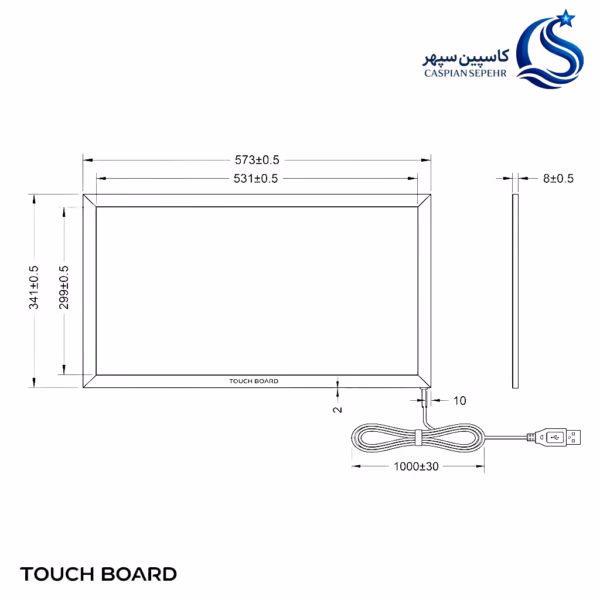 تاچ فریم 24 اینچ touch board همراه شیشه مدل TB240 تاچ فریم 24 اینچ touch board همراه شیشه مدل TB240