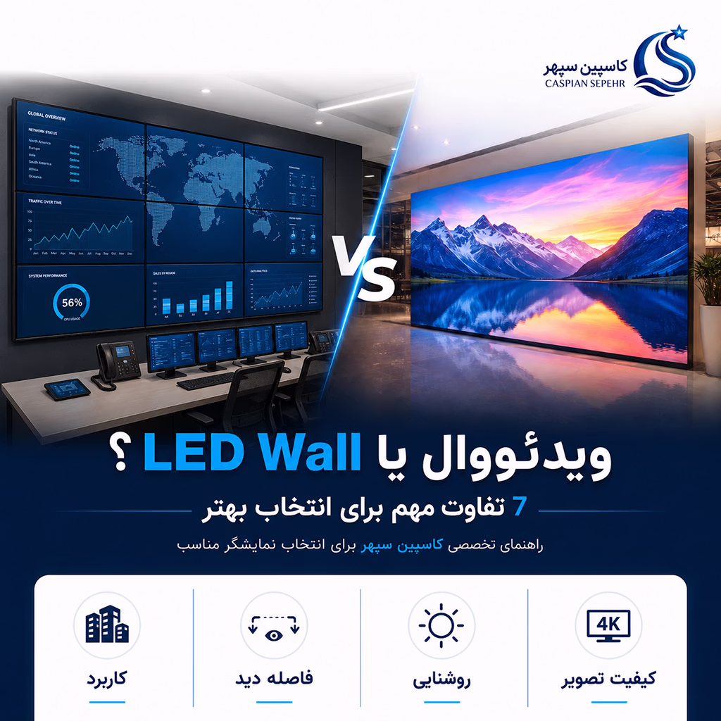 ویدئووال یا LED Wall؟ 7 تفاوت مهم برای انتخاب بهتر